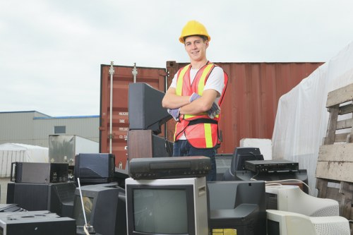 House clearance workers recycling and donating items